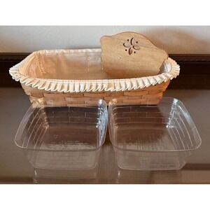 Vintage 1991 Longaberger Bread Basket Divider Liner Protector‎ Berry Natural